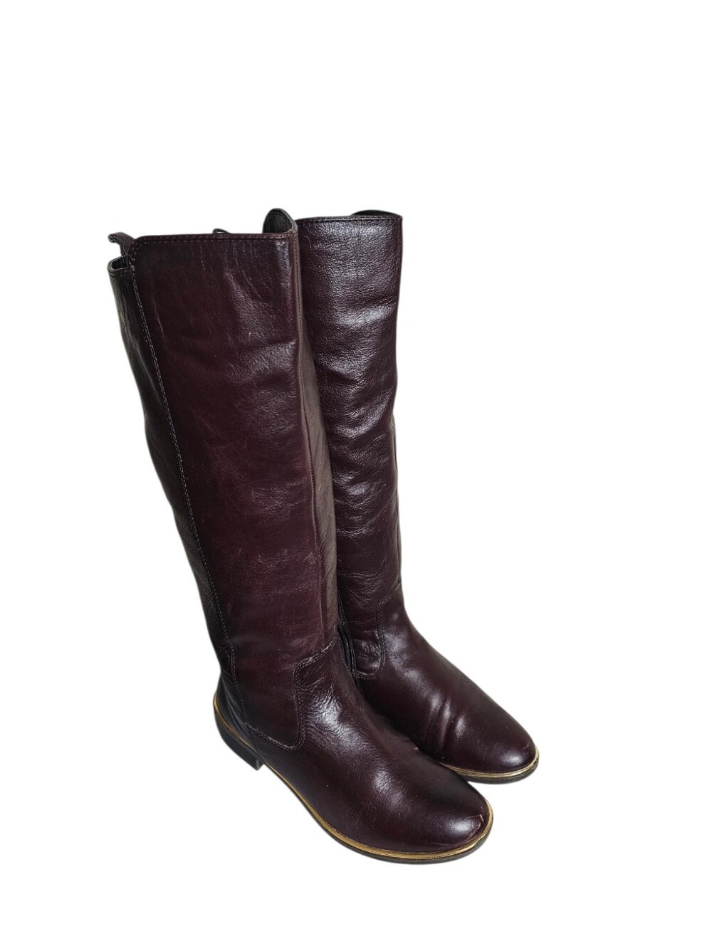 Aldo Cherrie Brown Leather Zip Knee High Riding Boots Womens Size 8.5
